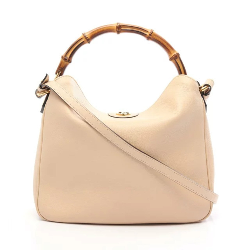 Gucci Diana Bamboo Handbag Leather Beige Cream